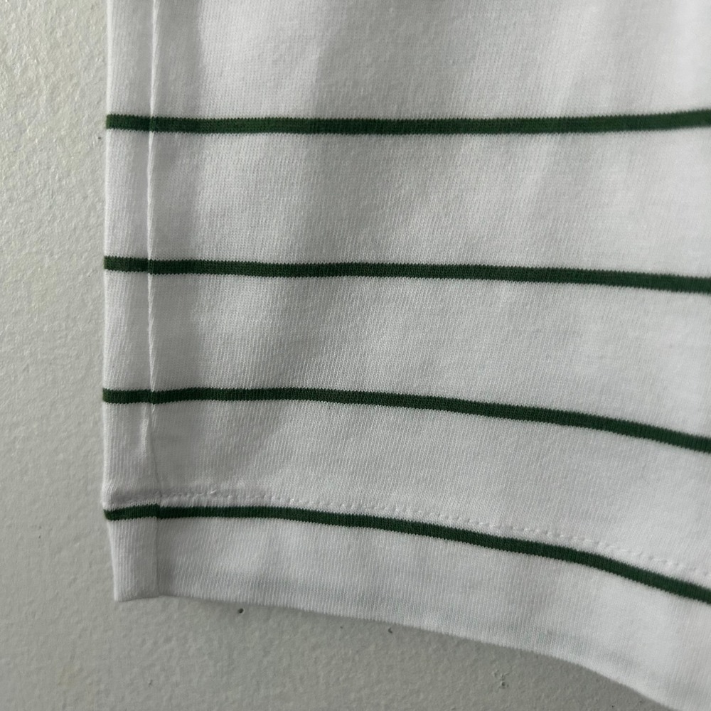 Madewell Women's Green Stripe Boxy Crop Tee Allday Jersey Cotton M Medium New - Picture 4 of 9